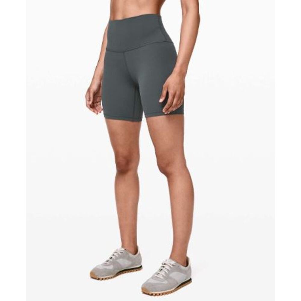 Lululemon Align 6" Nightcap slate gray high waisted athletic shorts size 0